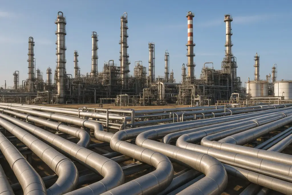 Industrial Oil Pipeline System with Gas Transportation Infrastructure for Energy Production - Fabronex
